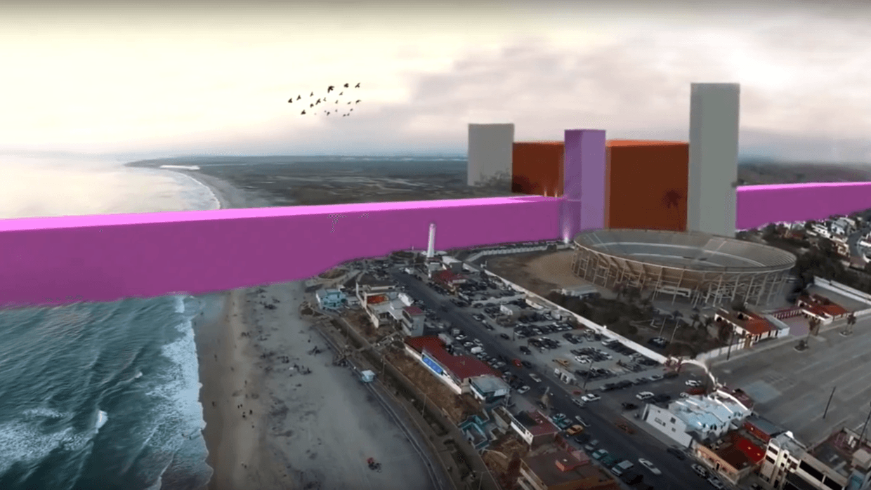 <b>Muro rosa:</b> Diseñado por arquitectos de Guadalajara, México, como una forma de imaginar “en toda su magnífica perversidad” la obra del presidente Trump.
<b>Lea el artículo: <a href="http://www.univision.com/los-angeles/kmex/noticias/muro-fronterizo/imaginan-un-muro-fronterizo-rosa-para-criticar-la-hermosa-monstruosidad-de-donald-trump">Imaginan un muro fronterizo rosa para criticar “la hermosa monstruosidad” de Donald Trump</a></b>
