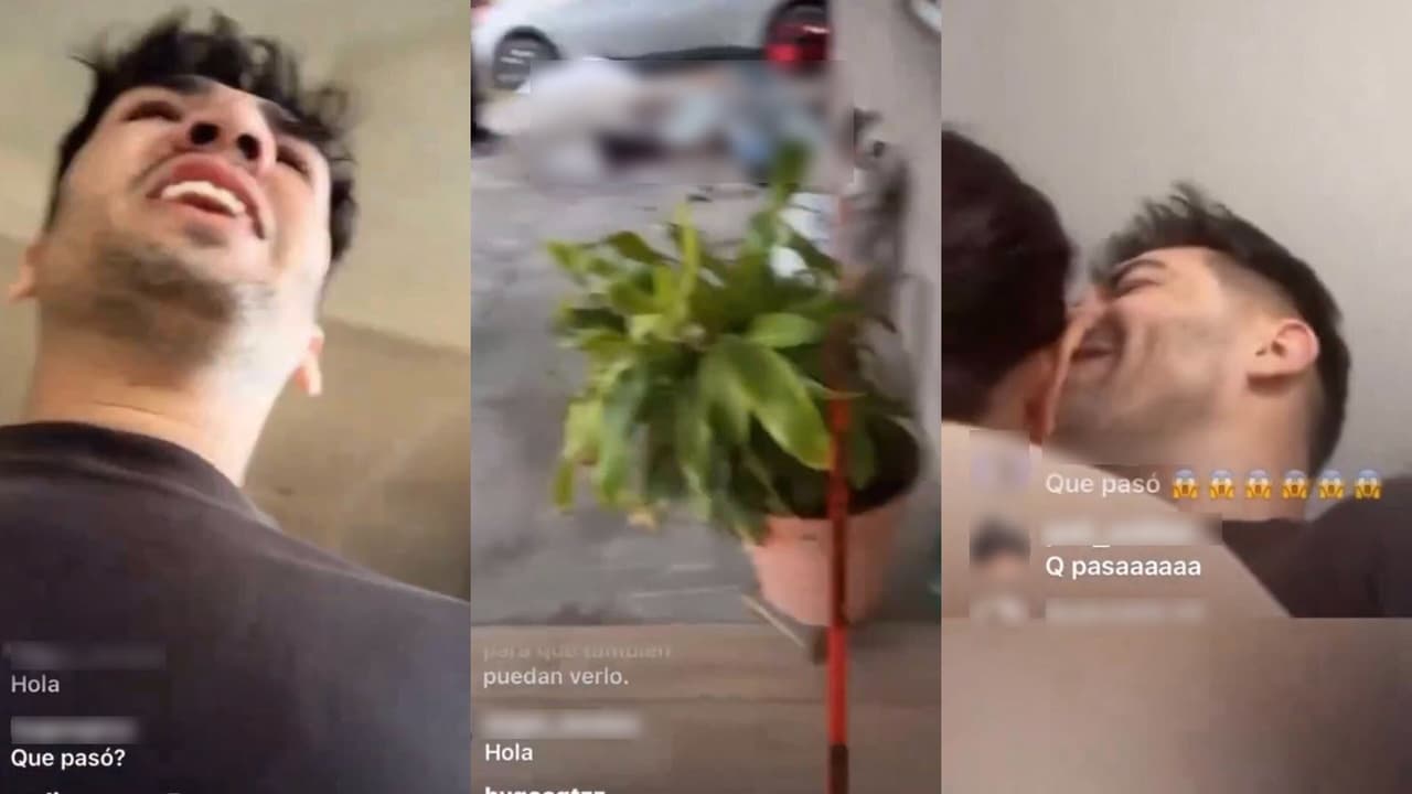 En el 'en vivo' de Luis Ángel Robelo no solo se le ve y escucha desconsolado, sino que también se logran ver algunas situaciones de la escena del crimen que le quitó la vida a su padre y hermano.