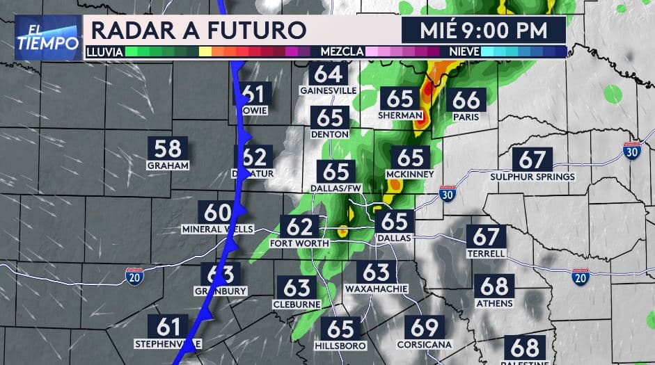 “Toda la actividad saldrá hacia el este alrededor de la medianoche o poco después”, comenta Nelly. A las 9 de la noche, 
<b>las temperaturas estarán en el rango de los 60 grados</b>.
