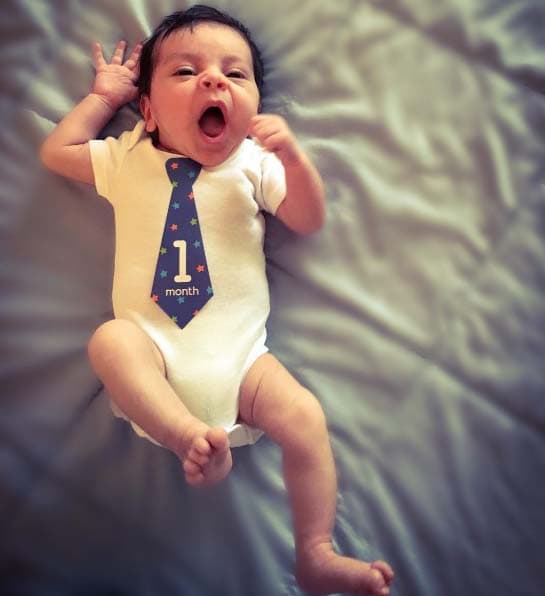 Así de guapo se veía al cumplir 1 mes.