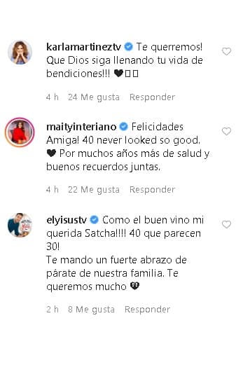 En las redes sociales también se hicieron presentes los mensajes de sus amigos del show. Yisus apuntó que las cuatro décadas le sientan muy bien.