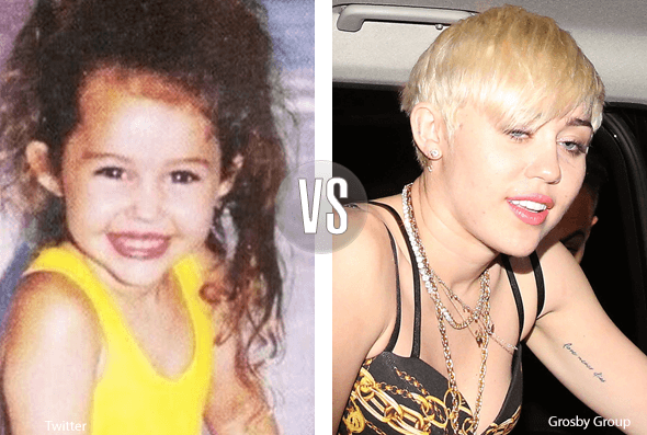 Un caso extremo lo podemos percibir con Miley Cyrus, quien dejó atrás esa angelical sonrisa para sorprendernos con esa nueva imagen que ha dado mucho de qué hablar.