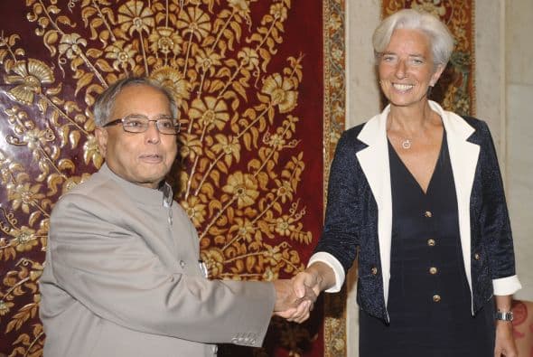 Pese a un almuerzo "excelente" con su "buen amigo" Pranab Mukherjee, Lagarde no pudo lograr un apoyo público de India a su candidatura.