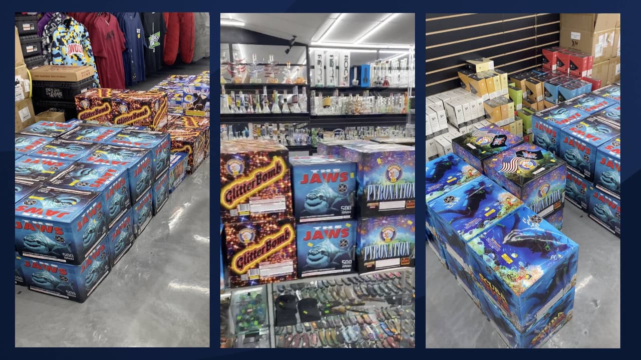 Incautan cientos de fuegos artificiales ilegales en un negocio cerca de la Av. 67 y Cactus Road en Glendale