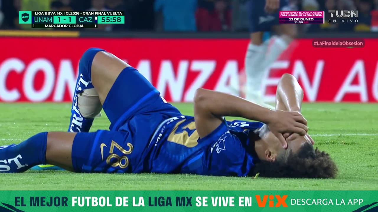 ¡Malas noticias para Pumas! Carrasquilla se lesiona y sale entre lágrimas