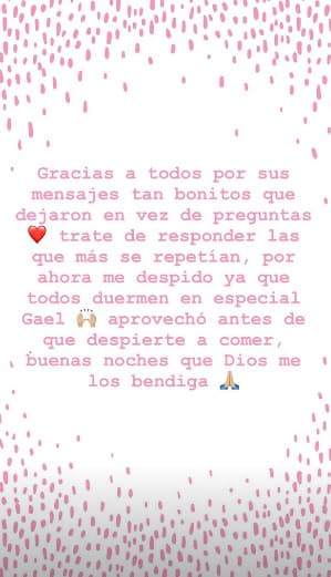 La conductora respondió a preguntas de sus seguidores en Instagram.