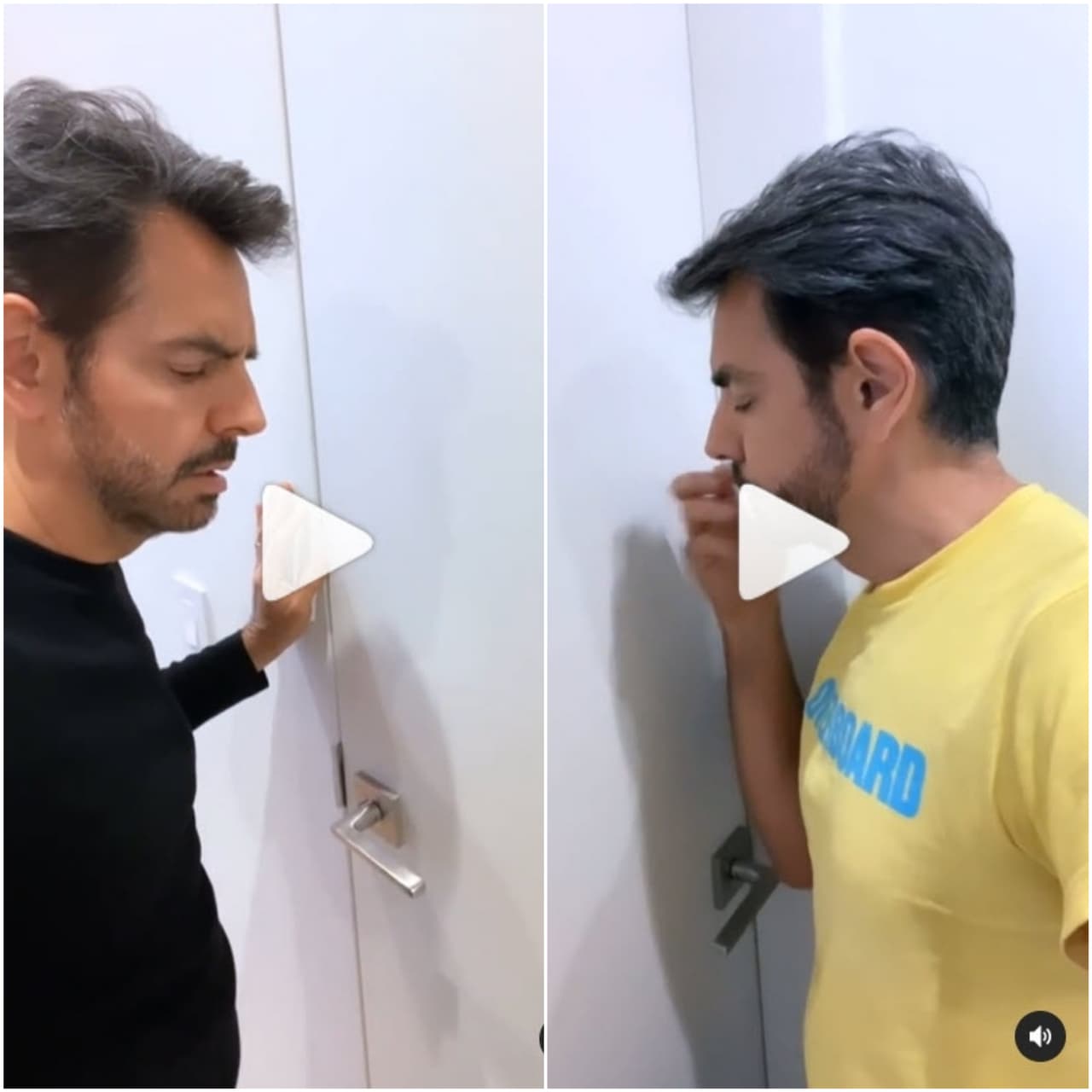 Después salió a relucir su toque de humor, pues Eugenio aparece 
<a href="https://www.instagram.com/p/CJR8a6GBBZB/" target="_blank">tocando una puerta</a> y detrás de ella se encuentra 'otro' Eugenio que responde. Con esto hace alusión a que se está tocando a sí mismo.
<br>