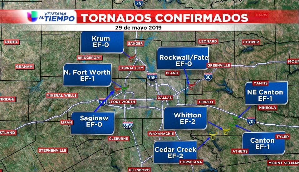 Total de tornados confirmados hasta el momento
