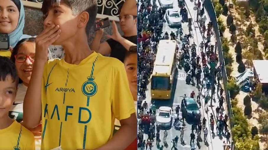 Cristiano Ronaldo desata locura de los aficionados a su llegada a Irán