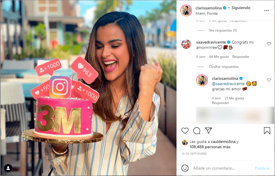 El puertorriqueño además está muy orgulloso de los éxitos de su amada y también la felicitó por llegar a tres millones de seguidores en Instagram.