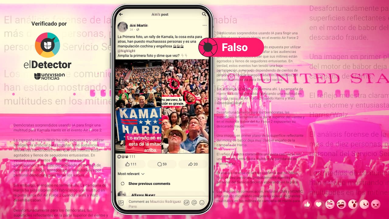 Esas fotografías de eventos de campaña de Kamala Harris no fueron creadas con IA, como afirman Trump y en redes sociales