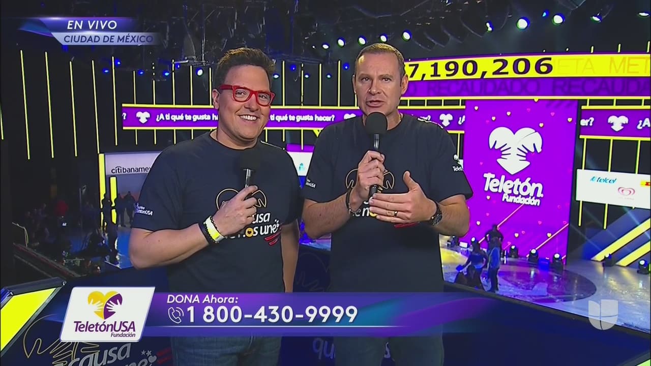 También se realizó un enlace con Alan Tacher y Raúl González, para recordar al público que la recaudación de padrinos continuará el sábado 14 en una transmisión de 13 horas continuas por UniMás y Galavisión.