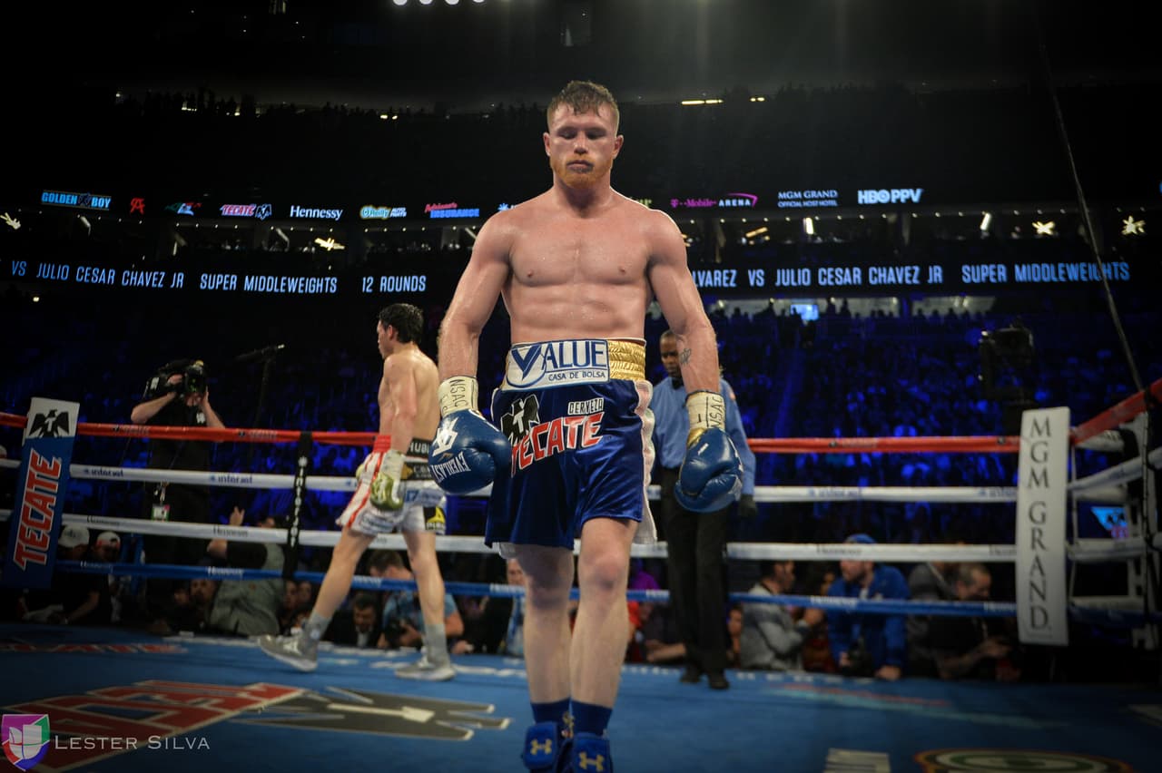 Te acercamos a los golpes que se dieron Saúl 'Canelo' Álvarez en contra de Julio César Chávez Jr., imágenes que te harán sentir en el ring.