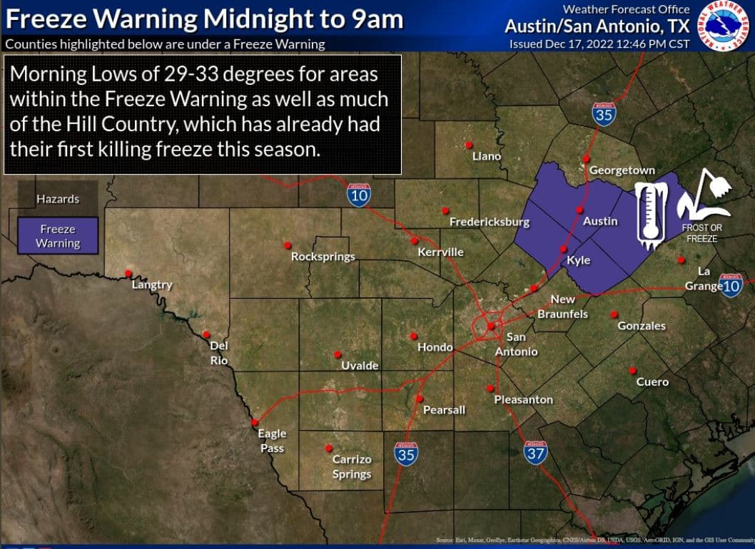 Emiten advertencia de temperaturas heladas en la mayor parte de nuestra zona de cobertura