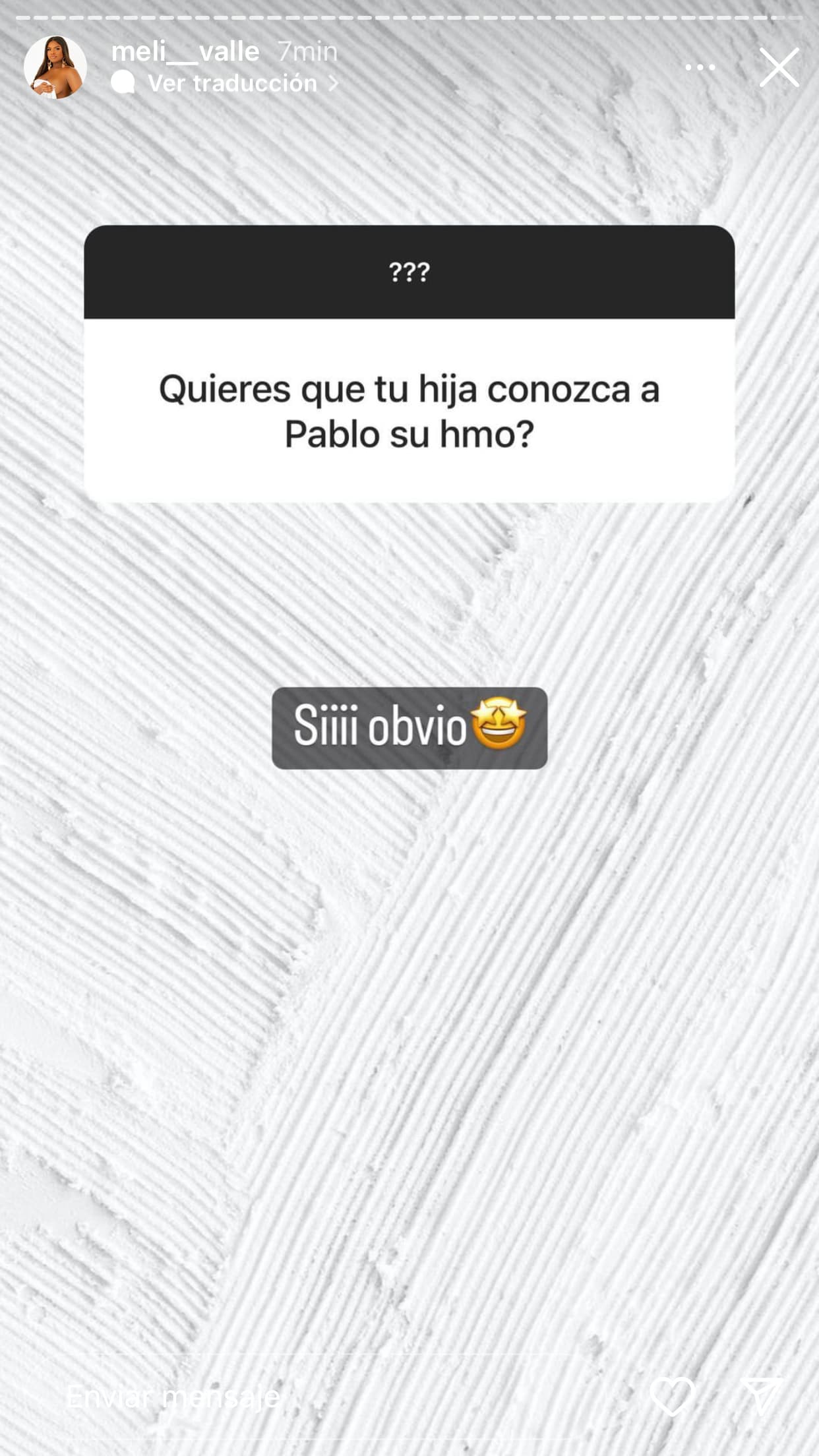 <b><a href="https://www.univision.com/famosos/anuel-aa-cumpleanos-9-hijo-pablo-foto" target="_blank">Anuel AA es padre de Pablo Anuel</a></b>, de 8 años, que tuvo con Astrid Marie Cuevas. A Melissa Vallecilla le preguntaron si deseaba que su hija conociera a su medio hermano y sin dudarlo, dijo que "obvio".
<br>