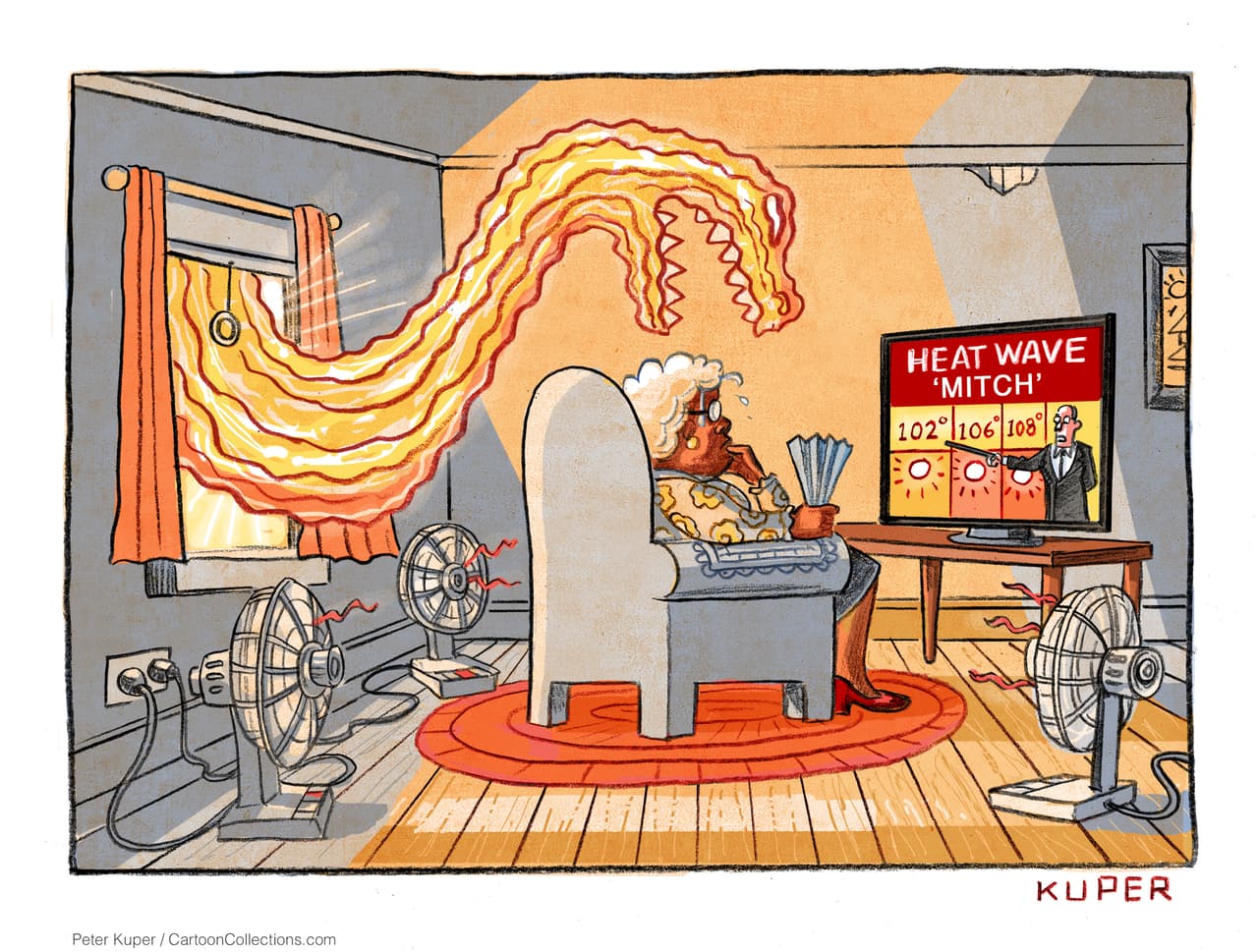 "Ola de calor Mitch". Esta imagen creada por expertos del Atlantic Council que lanzaron la llamada Extreme Heat Resilience Alliance (EHRA) o Alianza de Resistencia al Calor Extremo, es parte de la llamada de atención al mundo para tomar conciencia sobre el peligro de las olas de calor que afectan a barrios marginales.