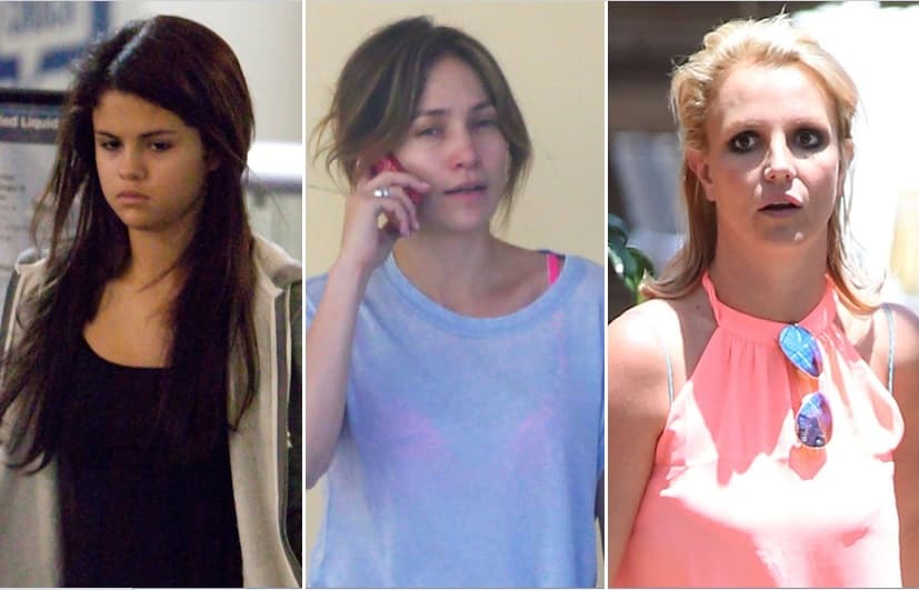 Selena, JLo, Britney, se unen a esta larga lista de 'celebs' que han sido sorprendidas sin 'make up'.