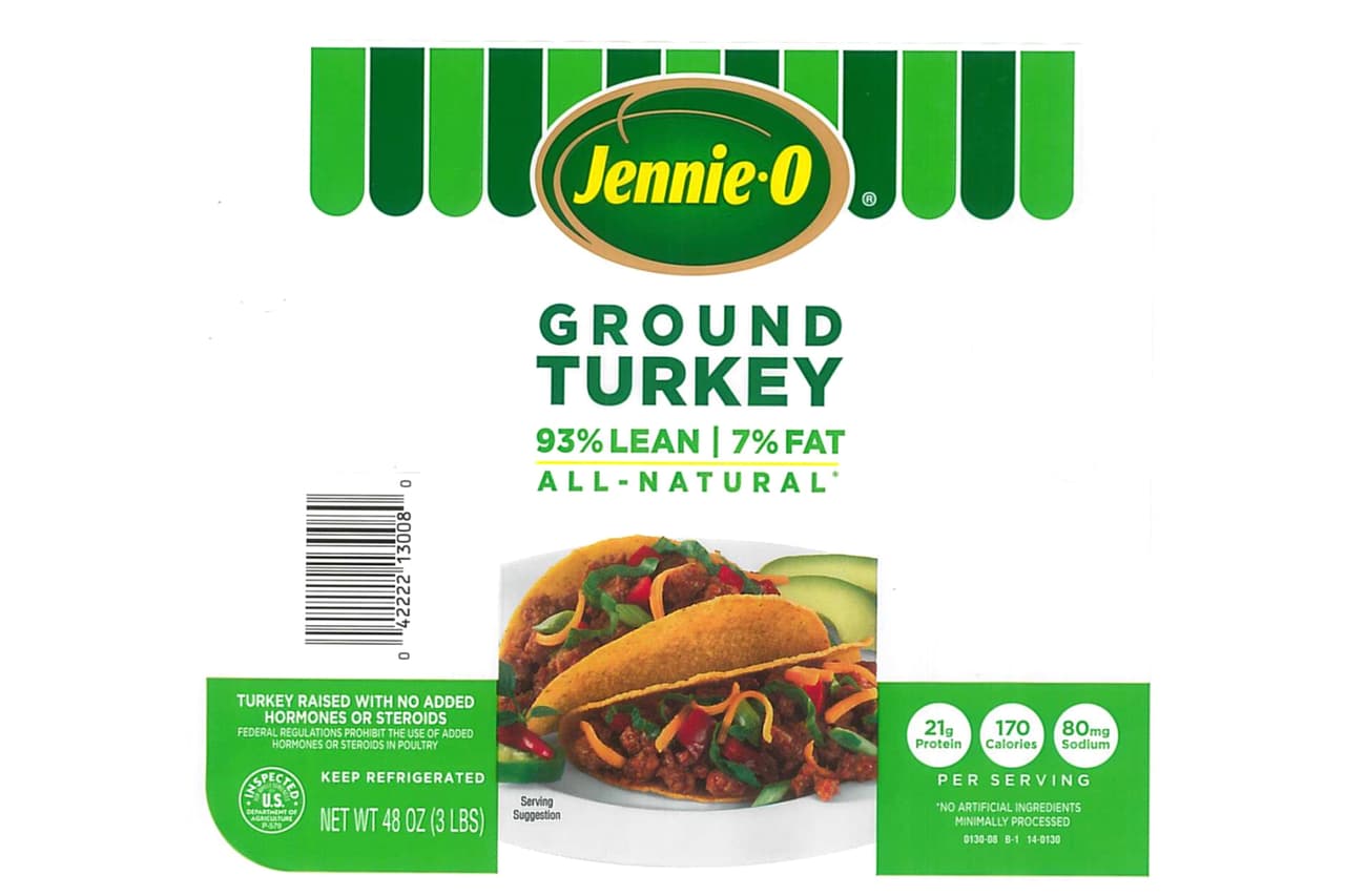 Retiran más de 164,000 libras de pavo de la marca Jennie-O por riesgo de salmonela