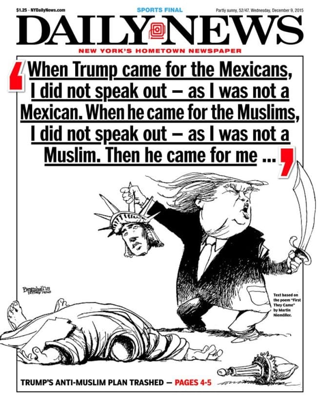 Portada del New York Daily News