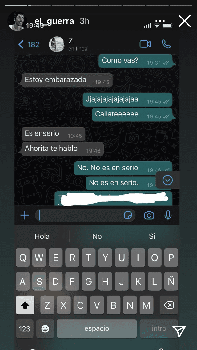 La actriz le mandó un mensaje de texto donde le 'informaba' que estaba 
<b>embarazada por tercera ocasión.</b>