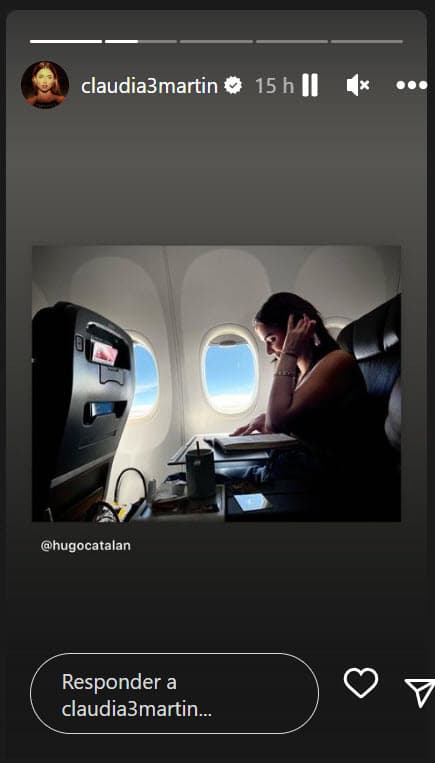 La actriz de 33 años compartió con sus fans este martes 11 de octubre que se fue de viaje junto a 
<b><a href="https://www.univision.com/famosos/claudia-martin-anuncia-romance-hugo-catalan" target="_blank">su novio Hugo Catalán. </a></b>
<br>