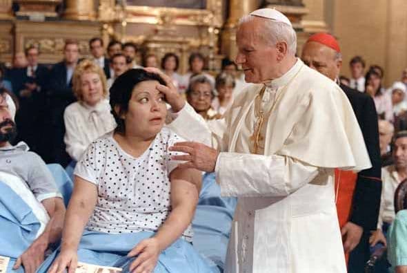 El Papa Juan Pablo durante su visita en Argentina.