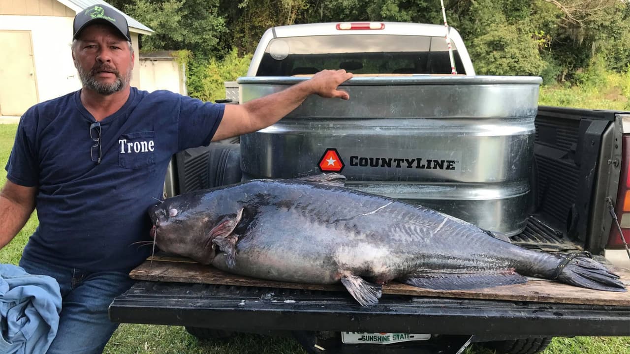 Hombre de Florida rompe récord en Georgia al pescar un enorme bagre azul de 110 libras