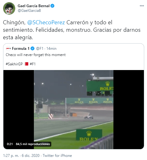 No dejan de caer felicitaciones en las redes sociales para Sergio Pérez tras su victoria en las Formula 1. ¡Histórico!