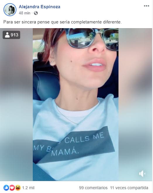 "Se sienta Matteo sin temor ni nada, súper adulto […] y nos dijo la directora 'siéntense ustedes atrás para que lo puedan ver y él pueda sentirse cómodo' y pues nos sentamos Aníbal y yo en un asientito súper chiquito".
<br>