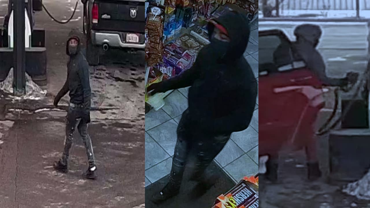 Policía busca identificar a dos sospechosos de asesinato; los grabaron cargando gasolina