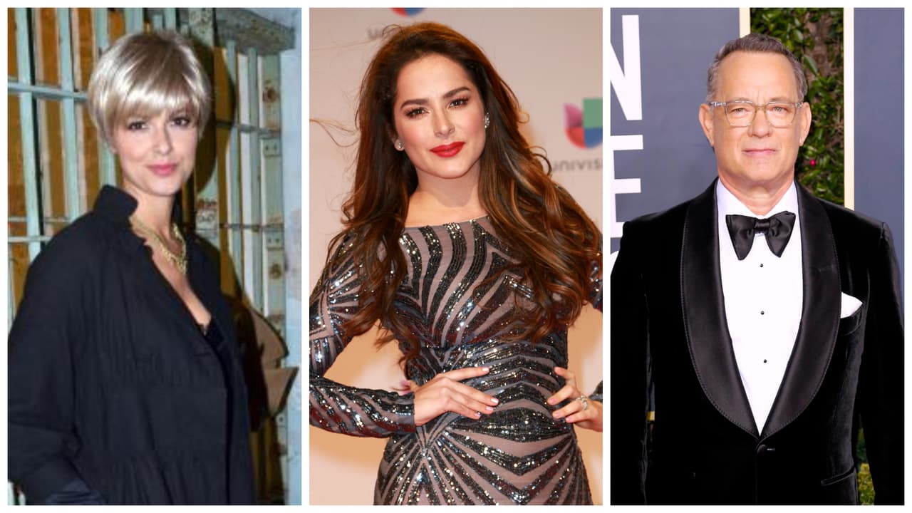 Danna García (centro) es una de las
<b><a href="https://www.univision.com/famosos/danna-garcia-y-otros-famosos-que-se-contagiaron-de-coronavirus-fotos" target="_blank">celebridades que confirmaron tener el virus</a></b> en la última semana. El actor Tom Hanks (derecha) y su esposa Rita Wilson fueron los primeros en hacerlo público. Luego se conocieron los casos de los actores Idris Elba y Kristofer Hivju, y el de la actriz española Cristina Urgel (izquierda).
<br>