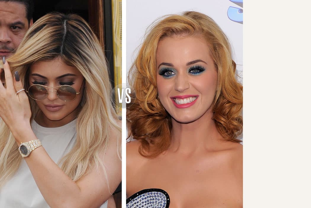 Algunas veces las hemos visto de rubias. Kylie con la raíz negra y Katy con un tono más dorado.