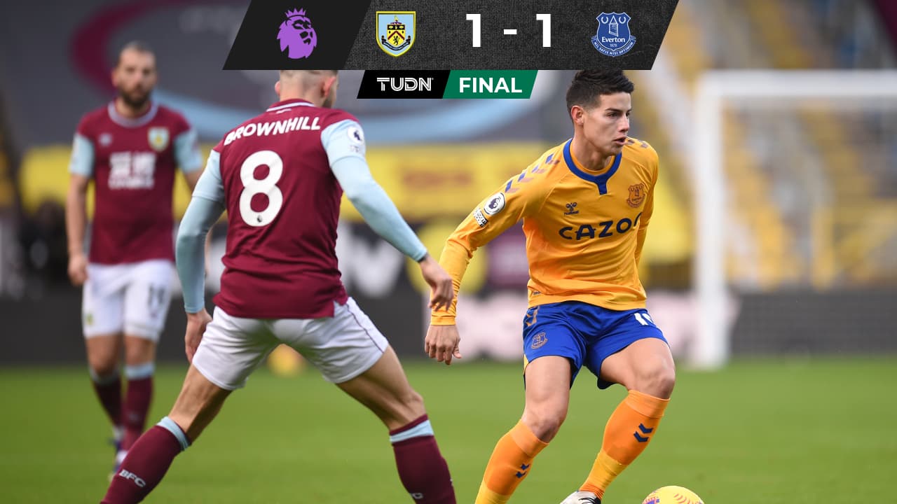 Everton desaprovecha genialidad de James y empata ante el Burnley