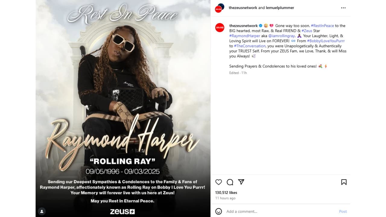 Comunicado sobre la muerte del 'influencer' Rolling Ray.
