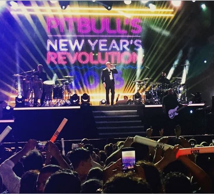 Pitbull una vez más electrizó la noche vieja en Miami con su concierto, y esta vez lo hizo ante cientos de personas.