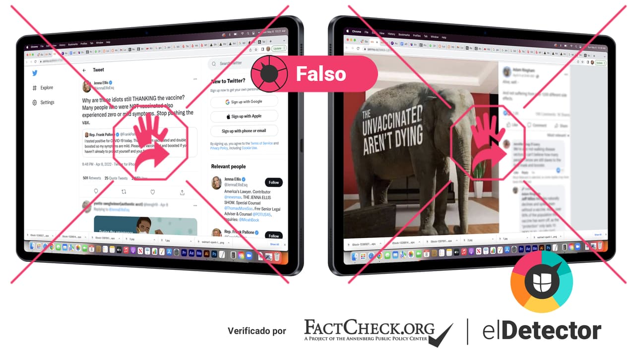 La vacuna contra el covid-19 reduce el riesgo de hospitalización y muerte, al contrario de lo que afirman mensajes en las redes
