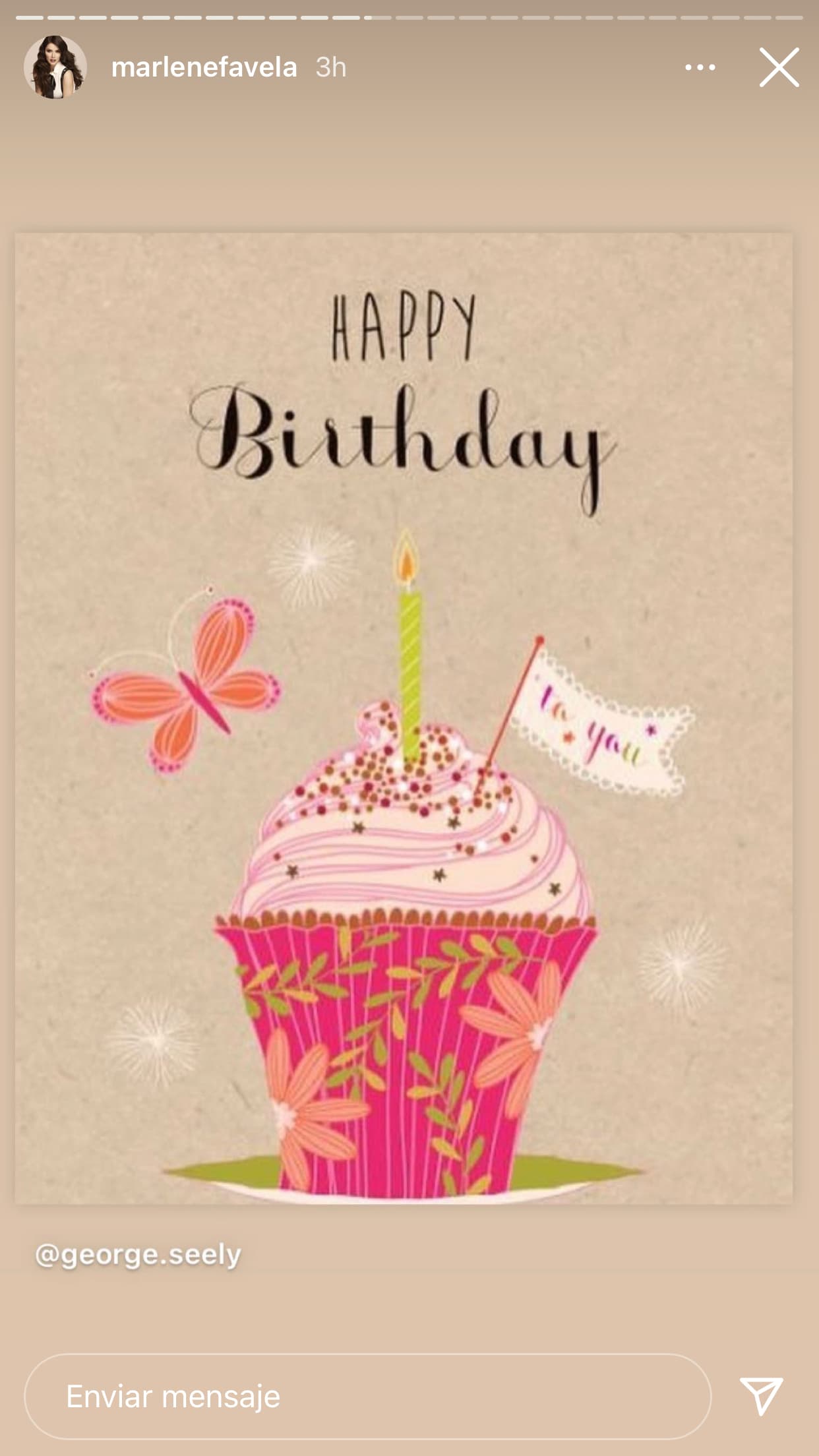 Además, la estrella de 
<b>Velo de Novia</b> replicó en sus historias de Instagram la imagen que su ex le dedicó.