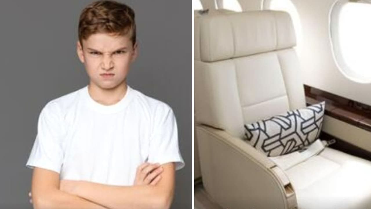 El adolescente tuvo que viajar en clase turista lejos de sus papás