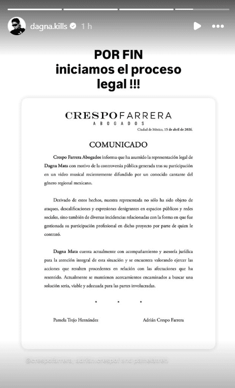 Dagna Mata compartió este comunicado
