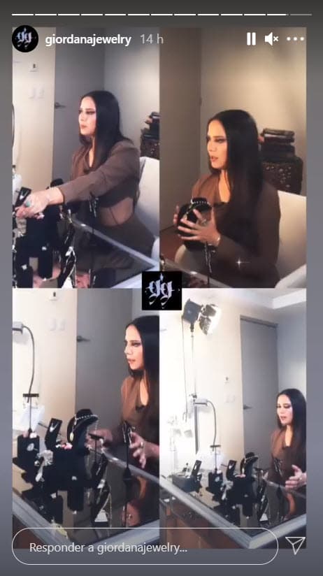 La cantante, de 28 años, se dijo muy orgullosa del talento de su prima: "La verdad tremendo trabajo de ella a mano, 
<b>es toda una artista de verdad</b>, ella las hace".
<br>