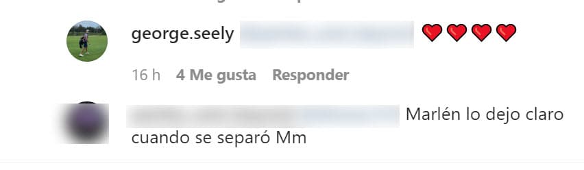 Ante el comentario, el ex de Marlene Favela no se quedó callado y contestó con 
<b>cuatro emoticonos de corazón. </b>
<br>