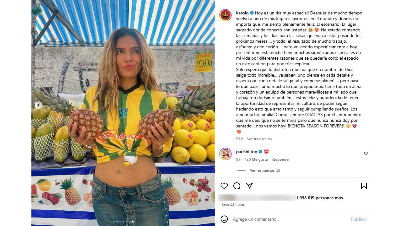 Karol G previo al show de la NFL.