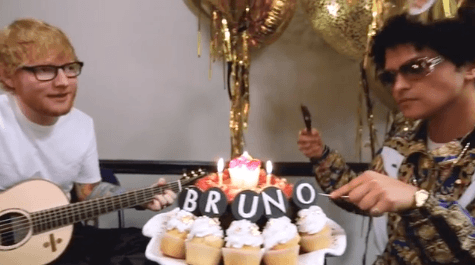 Bruno Mars hires Ed Sheeran to sing him "Happy Birthday"