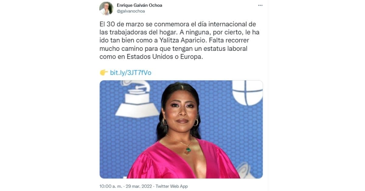 tuit sobre Yalitza Aparicio