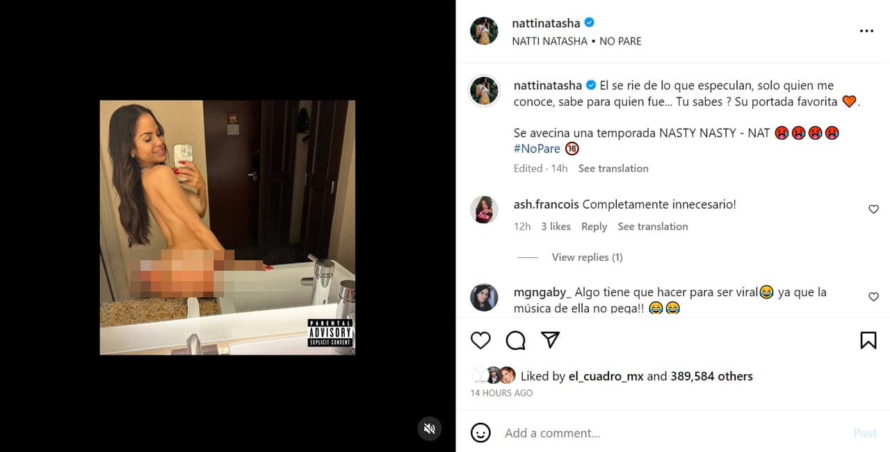 Natti Natasha publicó su foto al desnudo y pareció decir cuál es la reacción de Raphy Pina al escándalo.