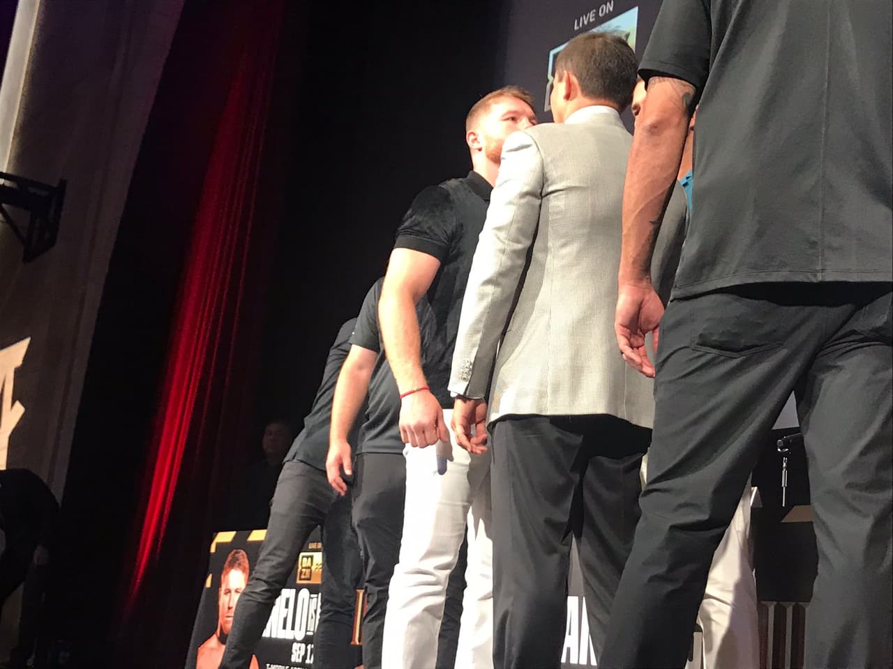 Conferencia de prensa de la trilogía entre el mexicano Saúl 'Canelo' Álvarez y el kazajo Gennady Golovkin 'GGG' en Los Angeles.