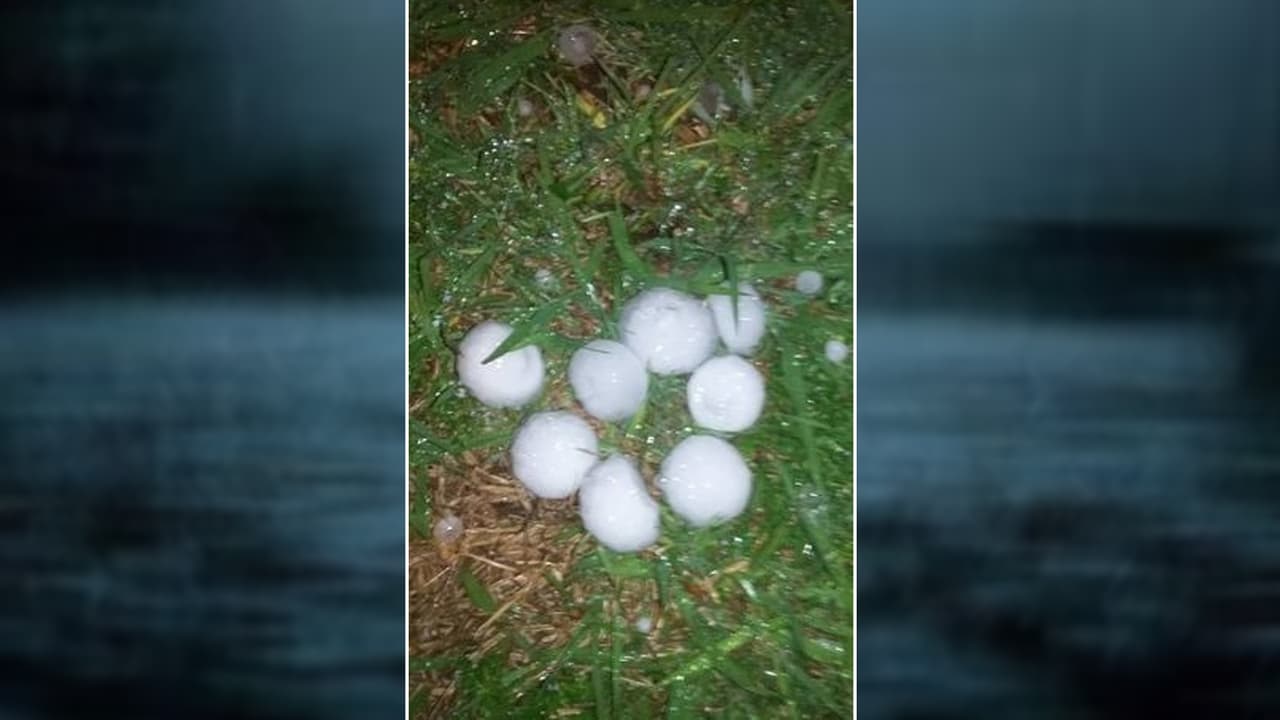 En Frisco se reportó también la caída de granizo grande. A través de 
<a href="https://www.facebook.com/univision23dfw" target="_blank">la cuenta de Facebook de Noticias 23</a>, Isabel López compartió una fotografía de
<b> al menos ocho fragmentos del tamaño de una pelota de ping-pong en su jardín</b>.