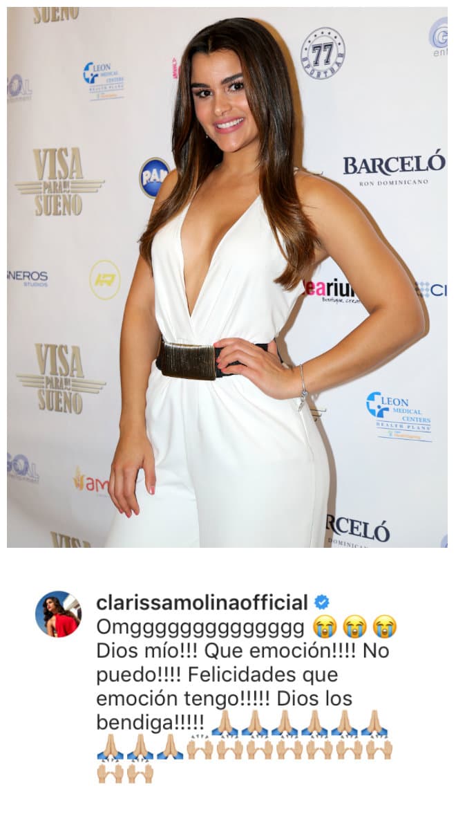 Su compatriota y amiga Clarissa Molina reaccionó con inmensa alegría ante la felicidad de Francisca.