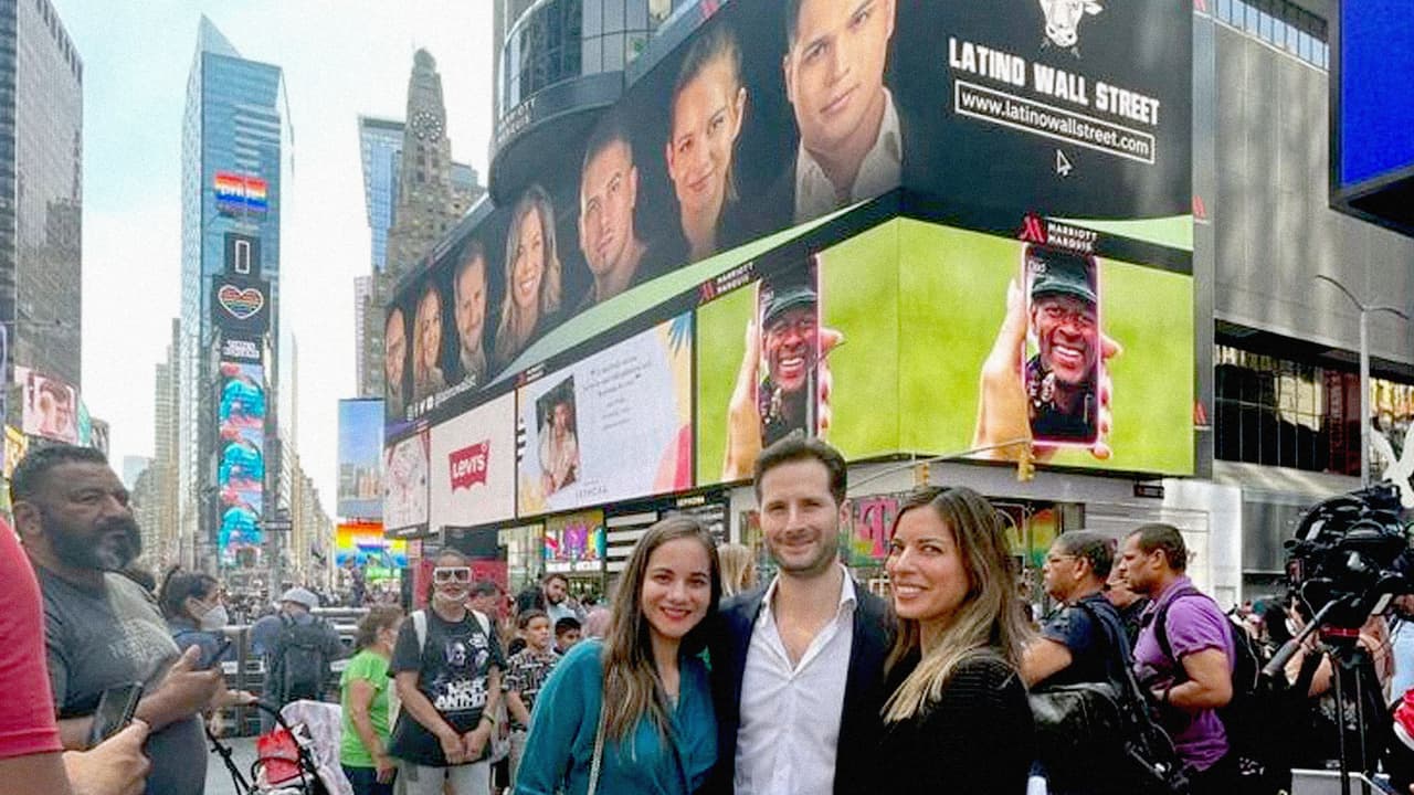 Gabriela Berrospi (right) with her sister Karina Berrospi (left) and her Latino Wall ST partner, Alan Burak.