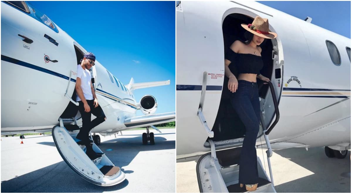 Tanto el jet, como el lugar y la fecha de publicación coincidieron en la cuenta de Instagram de ambas celebridades.